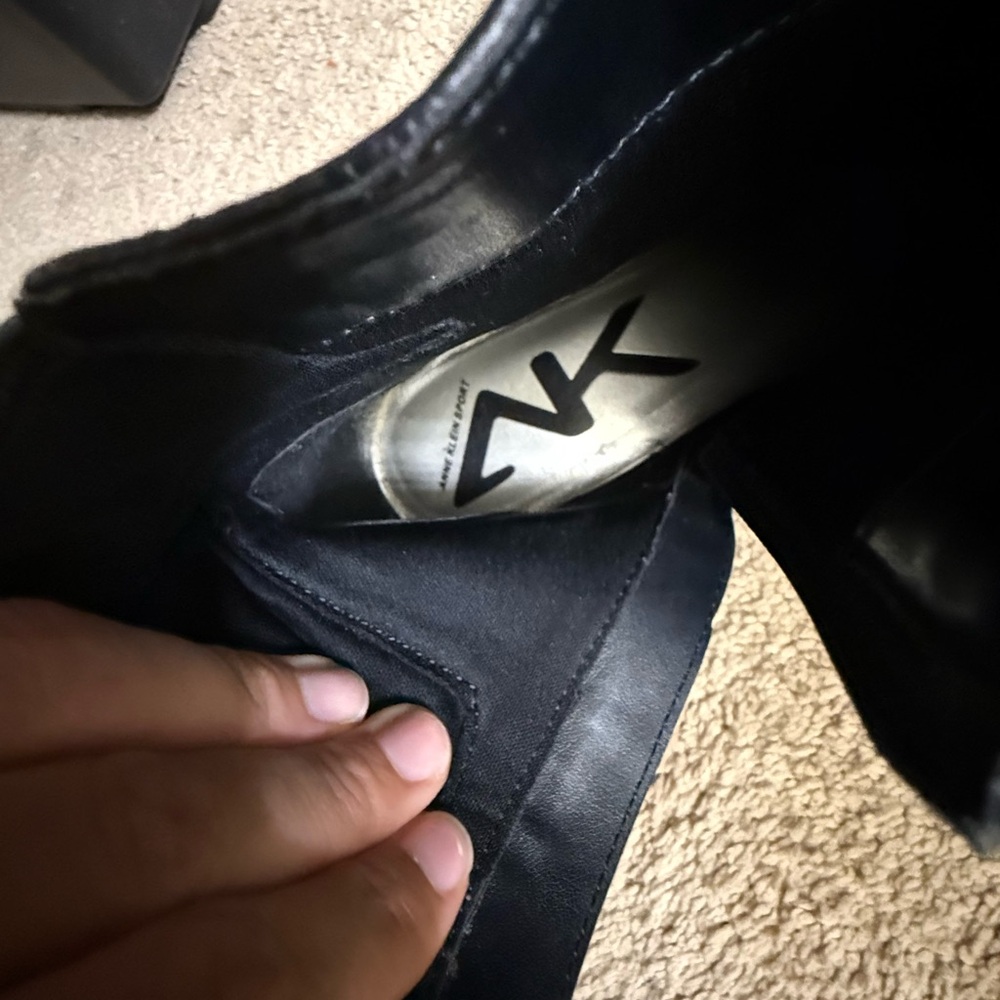 Anne Klein Sport Black Leather Ankle Boots SZ8.5 - Picture 8 of 11